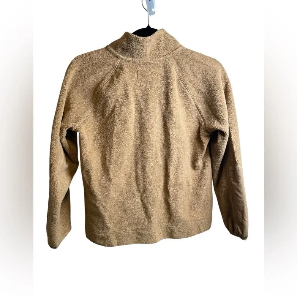 EUC Gap Fit Youth Boys Tan Half Zip Pull Over Fleece Sweatshirt - Size 10